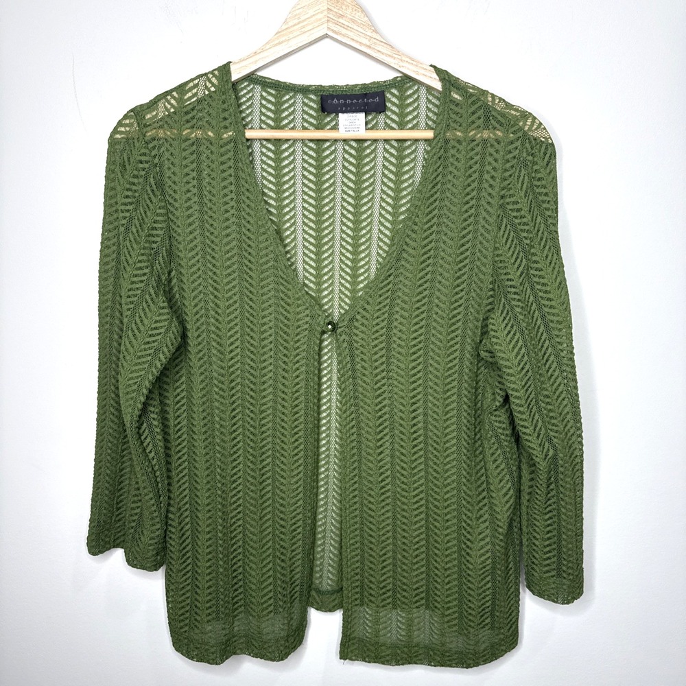 Vintage Y2k Woodland Fairy Cardigan Top M Green Lace Forest Goblin Fairy Grunge‎